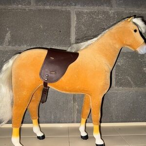 American Girl Retired Palomino Horse Tan with Blond Mane Tail Saddle Bridle